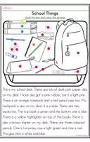 Προεπισκόπηση - Φύλλα εργασίας - School Things - Read & Colour - Σελίδα 2