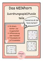 Vorschau - Spiele - Zuordnungsspiel zum Neinhorn - Puzzleteile - Deckblatt