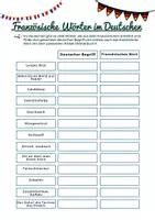 Vorschau - Arbeitsblätter - Französische Wörter im Deutschen - Deckblatt