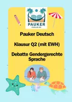 Vorschau - Prüfungsvorbereitung - Pauker Deutsch - Klausur Q2 (EWH) - Debatte Gendergerechte Sprache - Deckblatt