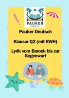 Vorschau - Prüfungsvorbereitung - Pauker Deutsch - Klausur Q2 (EWH) - Lyrik vom Barock bis zur Gegenwart - Deckblatt
