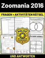 Vorschau - Spiele - Film: "Zoomania 2016" Fragen + Aktivitäten Rätsel + und Antworten. - Deckblatt