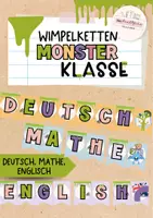 Vorschau - Poster - Monsterklasse Wimpelkette: Deutsch, Mathe, Englisch - Deckblatt