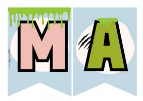 Vorschau - Poster - Monsterklasse Wimpelkette: Deutsch, Mathe, Englisch - Seite 1