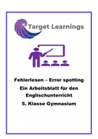 Vorschau - Arbeitsblätter - FehlerLesen Error spotting | Englisch | 5. Klasse Gymnasium - Deckblatt