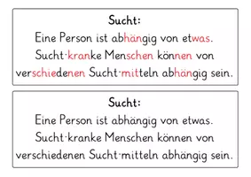 Vorschau - Arbeitsblätter - Einfacher Suchtkreislauf & Arbeitsblatt (3 Niveaus) Tafelmaterial Tafelbild - Seite 1