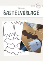 Vorschau - Mal- und Bastelvorlagen - Halloweendeko - Vorlage Gespenst/ Fledermaus - Deckblatt