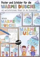 Vorschau - Poster - Warme Dusche - Schilder / Poster für die Grundschule / Ritual Wertschätzung - Deckblatt