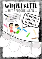 Vorschau - Mal- und Bastelvorlagen - WIMPELKETTE - Vorlagen mit Sprechblasen - Deckblatt