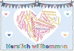 Vorschau - Interaktives Material - Präsentation "Herzlich Willkommen in der DaZ-Klasse" für den ersten Schultag - vollständig anpassbar - Seite 1