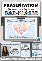 Vorschau - Interaktives Material - Präsentation "Herzlich Willkommen in der DaZ-Klasse" für den ersten Schultag - vollständig anpassbar - Deckblatt