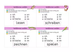 Vorschau - Spiele - Verbformen würfeln „Sprache Stein Papier 2“ - Seite 2