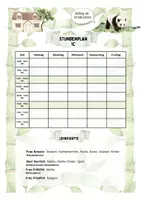 Vorschau - Anderer Materialtyp - Pandaklasse Stundenplan (editierbare Vorlage) - Seite 1