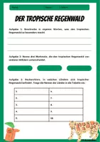 Vorschau - Arbeitsblätter - TROPISCHER REGENWALD: Arbeitsblätter und Übungsaufgaben zum Thema tropischer Regenwald - Erdkunde für die Sek 1 - Seite 1
