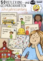 Vorschau - Fördermaterial/Inklusion - Schuljahresanfang - 50 Reflexions und Gesprächskarten - Deckblatt