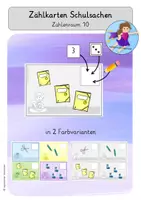 Vorschau - Fördermaterial/Inklusion - Zählkarten Schulsachen - Zahlenraum 10 - Deckblatt