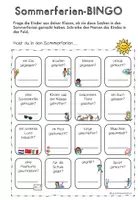Vorschau - Arbeitsblätter - BINGO Sommerferien/summer holidays - Seite 2