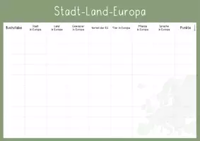 Vorschau - Spiele - Stadt-Land-Europa Spielvorlage - Seite 1