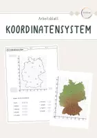 Vorschau - Arbeitsblätter - Koordinatensystem- Übung Deutschlandkarte - Deckblatt