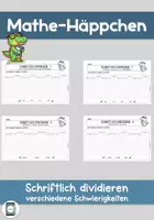 Vorschau - Arbeitsblätter - Mathe-Häppchen: Schriftlich dividieren (verschiedene ZR) - Deckblatt