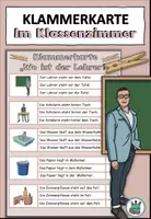 Vorschau - Aufgabenkarten - Klammerkarten Wo + Dativ "Wo ist der Lehrer?" - DaZ Sprachgefühl - Deckblatt