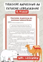 Vorschau - Arbeitsblätter - Tierische Anpassung an extreme Lebensräume | Biologie, 6. Klasse | Unterrichtsreihe "Tierische Anpassungen" - Deckblatt
