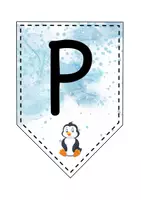 Vorschau - Mal- und Bastelvorlagen - Wimpelkette für die Pinguinklasse - Pinguin Wimpel - Seite 1