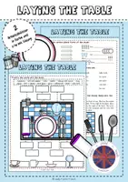 Vorschau - Arbeitsblätter - Laying the table worksheets - Deckblatt
