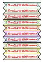 Vorschau - Anderer Materialtyp - Bleistiftfähnchen Herzlich Willkommen Stifte Fähnchen Wimpel Bleistift Stiftfähnchen - Seite 1