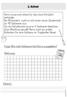 Vorschau - Arbeitsblätter - Escape Room Mathematik 2 - Rechengeschichten zum Thema Harry Potter - Seite 2