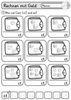 Vorschau - Arbeitsblätter - Rechnen mit Geld im Zahlenraum 20 | Euro und Währungen | Mathe 1. Klasse - Seite 2