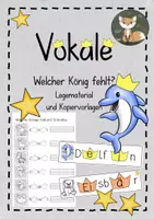 Vorschau - Arbeitsblätter - Vokale - Welcher König fehlt? Legematerial und Kopiervorlagen - Deckblatt