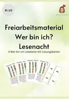 Vorschau - Arbeitsblätter - Freiarbeitsmaterial_Lesenacht - Wer bin ich_freiarbeitsfee - Deckblatt