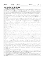 Vorschau - Arbeitsblätter - Kurzes Textverständnis zur Fabel "Der Panther in der Grube", 6. Kl. + - Seite 1