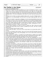 Vorschau - Arbeitsblätter - Kurzes Textverständnis zur Fabel "Der Panther in der Grube", 6. Kl. + - Seite 3