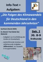 Vorschau - Arbeitsblätter - Klimawandel in Deutschland: Arbeitsblatt mit Aufgaben | Erdkunde Klasse 8 - Deckblatt