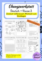Vorschau - Arbeitsblätter - Übungswerkstatt | Deutsch | Fit für Klasse 2 | Schulbeginn zweite Klasse | Rückblick Deutsch | Stationenlernen - Deckblatt