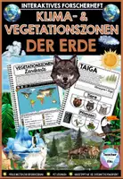 Vorschau - Unterrichtsreihen - Klima- & Vegetationszonen Interaktives Heft - Klimaelemente, Landkarten, Tundra, Wüste, Regenwald etc. - sofort einsatzbereit - Deckblatt