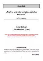 Vorschau - Unterrichtsreihen - Kurzgeschichten (EF): Klausur zu "San Salvador" - P. Bichsel - Seite 1