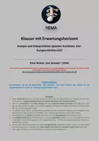 Vorschau - Unterrichtsreihen - Kurzgeschichten (EF): Klausur zu "San Salvador" - P. Bichsel - Deckblatt