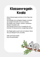Vorschau - Bildkarten - Klassenregeln Koala - Seite 1