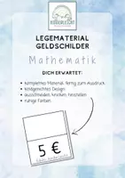 Vorschau - Arbeitsblätter - Legematerial Geldschilder, Tafelmaterial, Schilder - Deckblatt