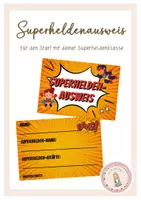 Vorschau - Poster - Superheldenausweis - Geschenk zum Schulstart - Deckblatt