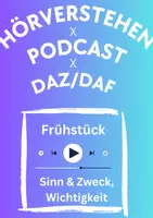 Vorschau - Arbeitsblätter - AB Hörverstehen | Podcast | Thema Frühstück Ernährung | DaF DaZ - Deckblatt