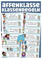 Vorschau - Mal- und Bastelvorlagen - Affenklasse Sorglospaket Klassentier Affe - Seite 1