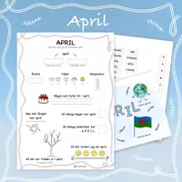 förhandsvisning - April – Berätta och färglägg - försättsblad