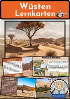 Vorschau - Präsentationen/Tafelbilder - WÜSTEN: Lernkarten zu Wüsten - Erdkunde für die Sek 1 - Deckblatt