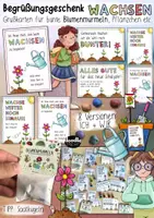 Vorschau - Mal- und Bastelvorlagen - Begrüßungsgeschenk Blumenmurmeln - Schuljahresanfang Begrüßung / Geschenkidee - Deckblatt