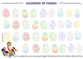 Vista previa - Decoración del aula - Calendario de Pascua en català y español - Portada