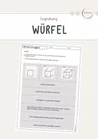 Vorschau - Arbeitsblätter - Geometrisches Zeichnen - Schrägbild Würfel - Deckblatt